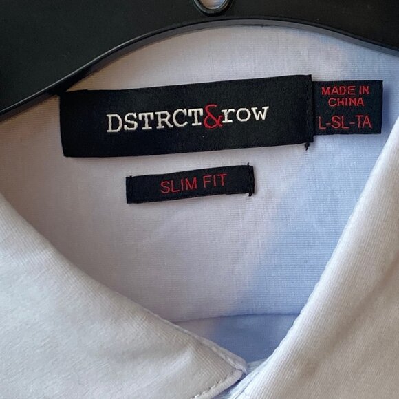 DSTRCT & Row Slim Fit Dress Shirt Men's Large L Ice Blue Stitch Fix NWT - Picture 7 of 7
